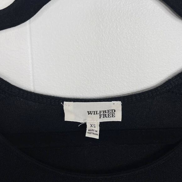 Aritzia Wilfred Free Side Slit Tank Top Black XSmall XS Crew Neck Sleeveless - Picture 6 of 7